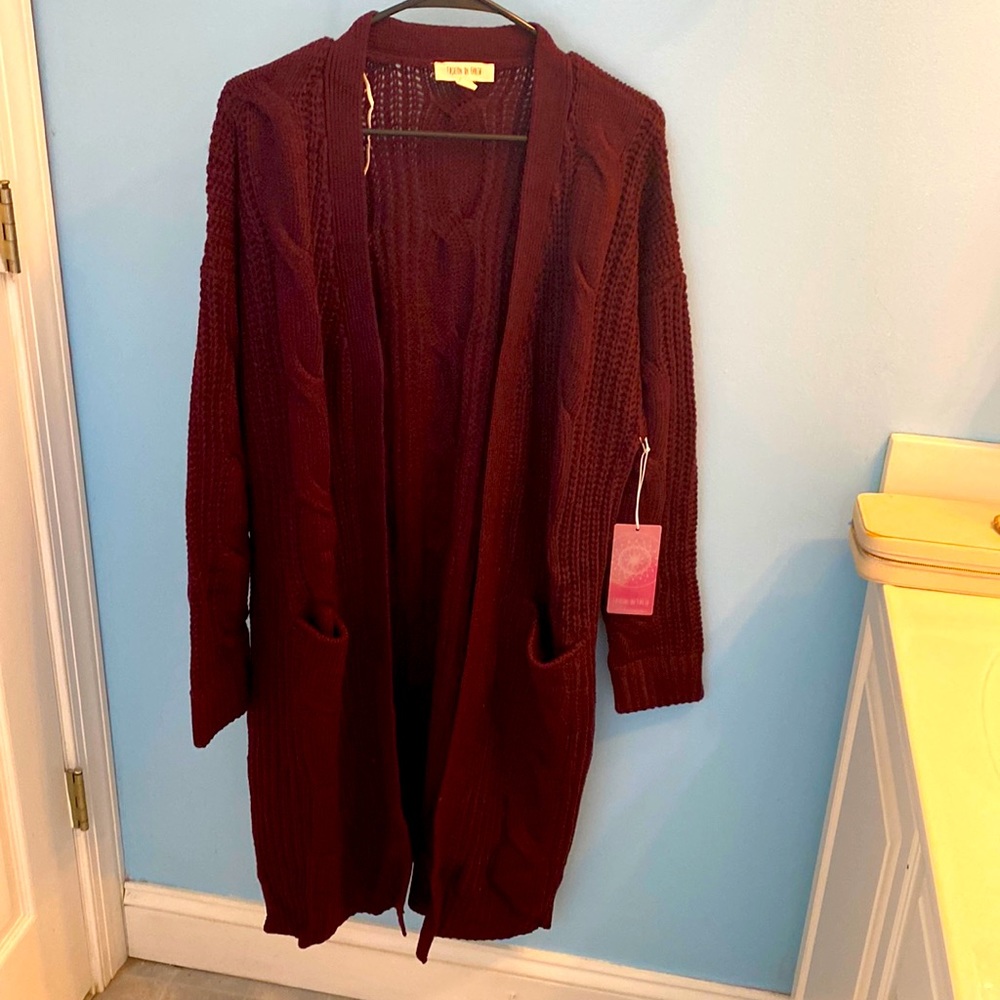 Maroon cardigan